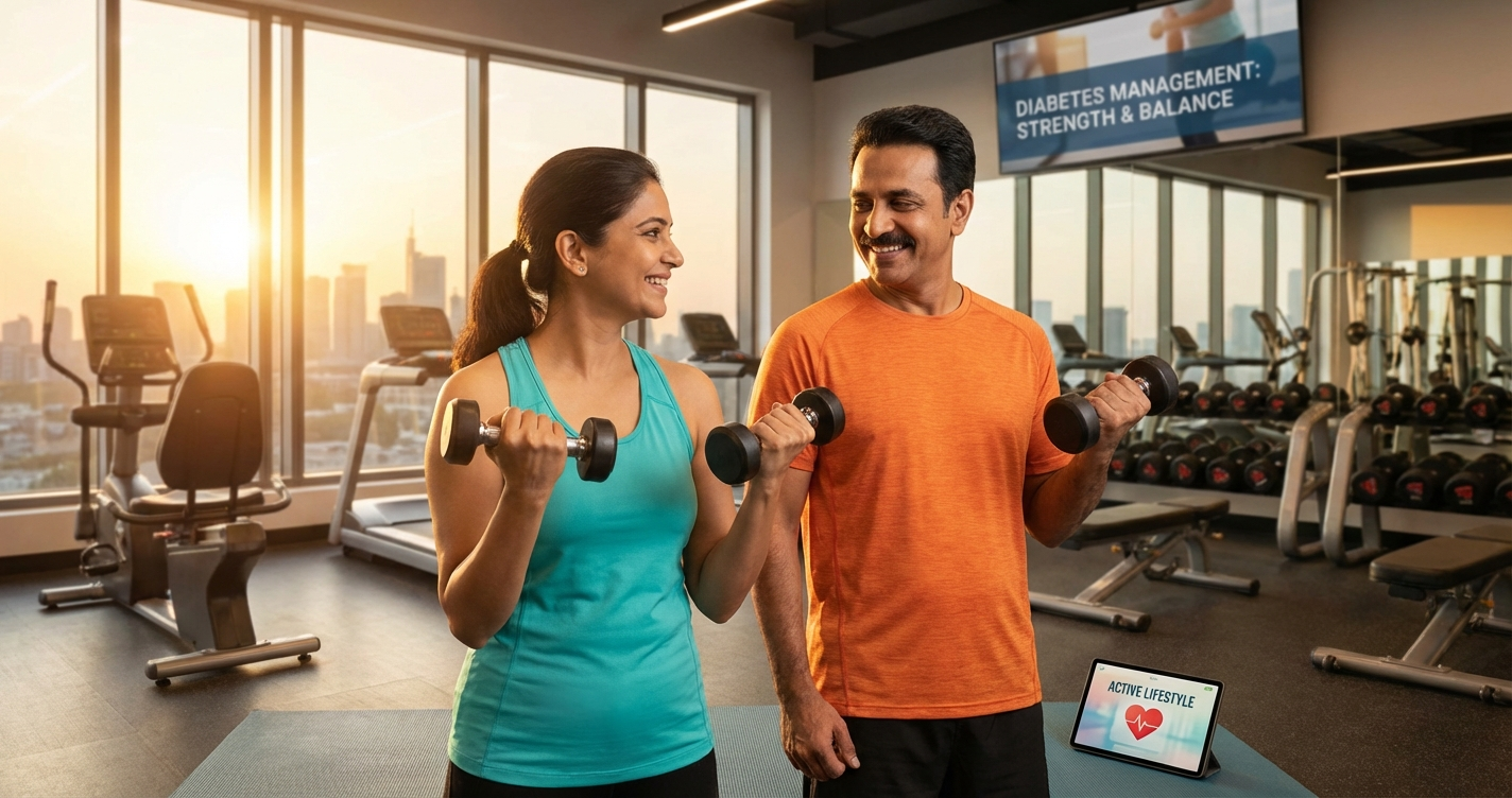 Weight training for Indian diabetics — dumbbells and resistance exercises